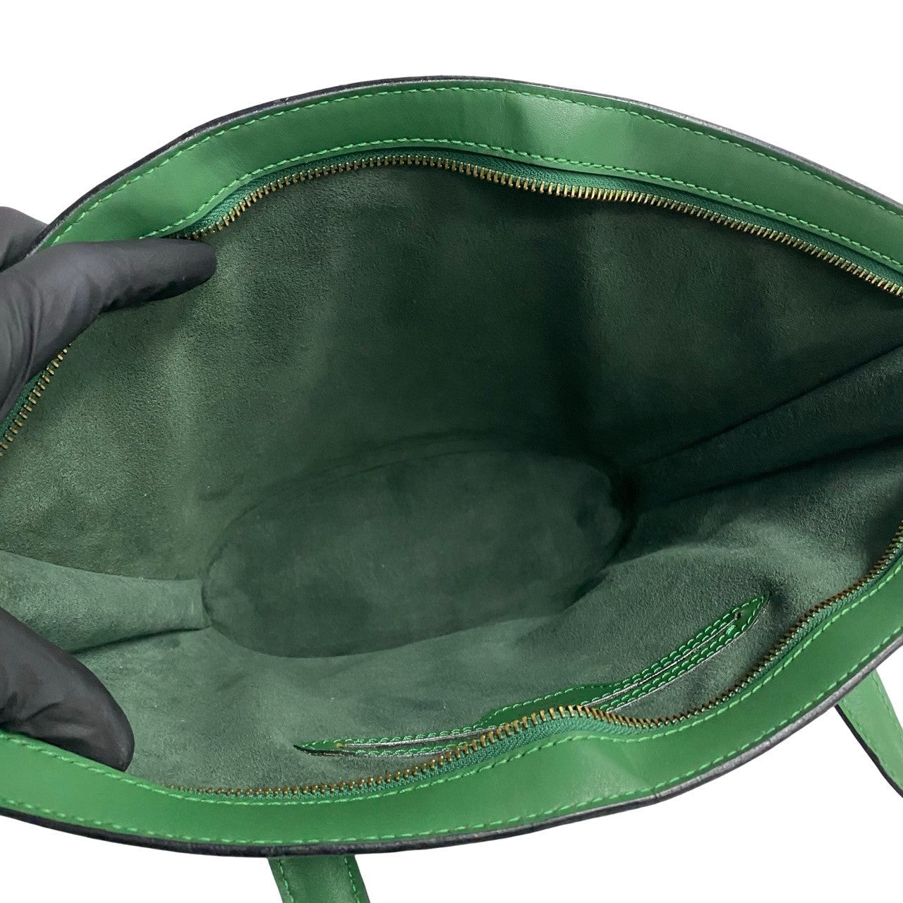 LOUIS VUITTON Handbag leather green Epi Sun jack Women
