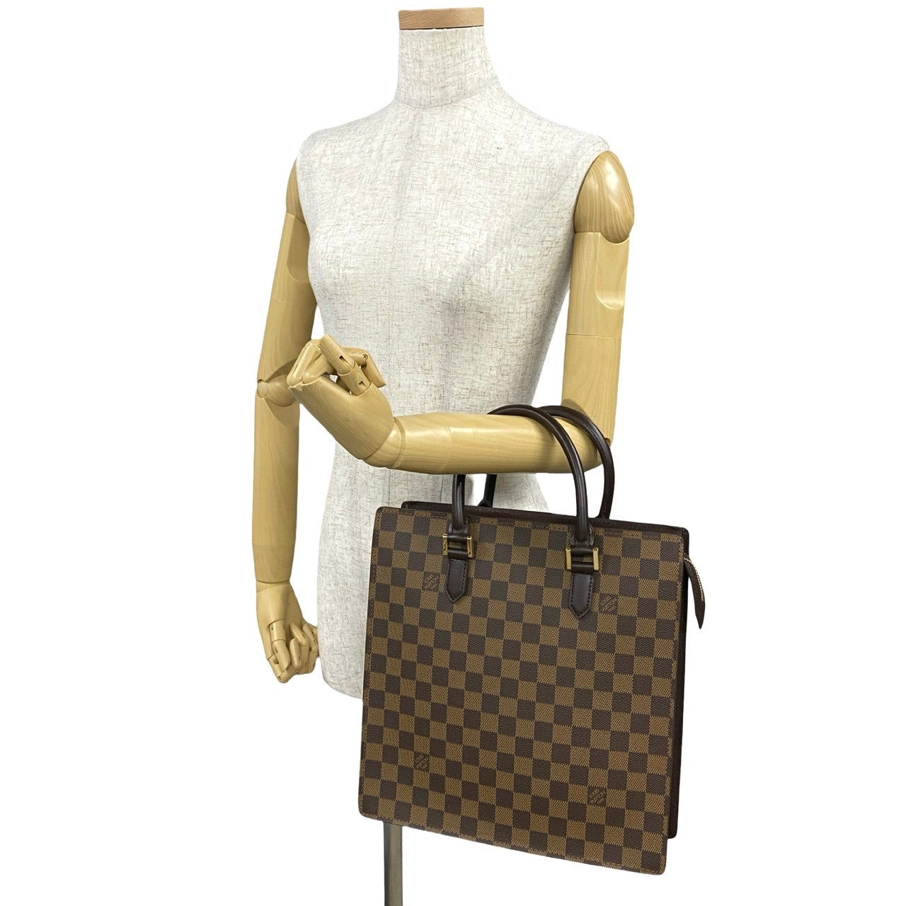 LOUIS VUITTON Handbag leather Brown Damier Venice PM