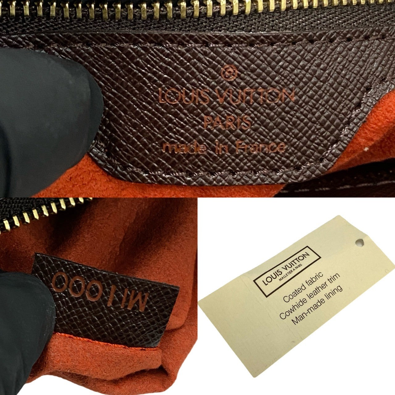 LOUIS VUITTON Handbag Leather, PVC Brown Damier Venice PM Women