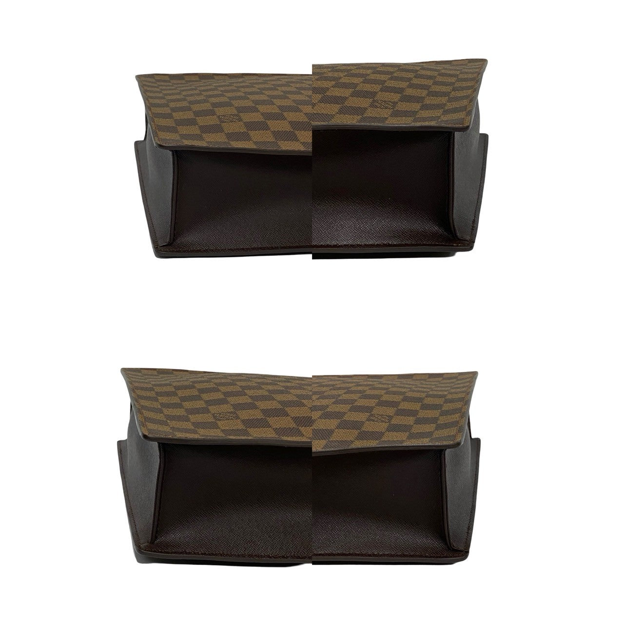 LOUIS VUITTON Handbag Leather, PVC Brown Damier Venice PM Women