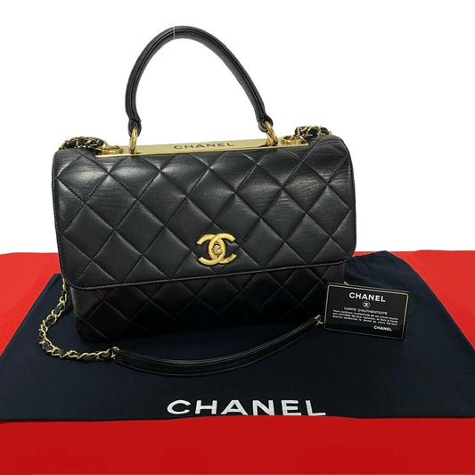 CHANEL Shoulder Bag lambskin black Matrasse