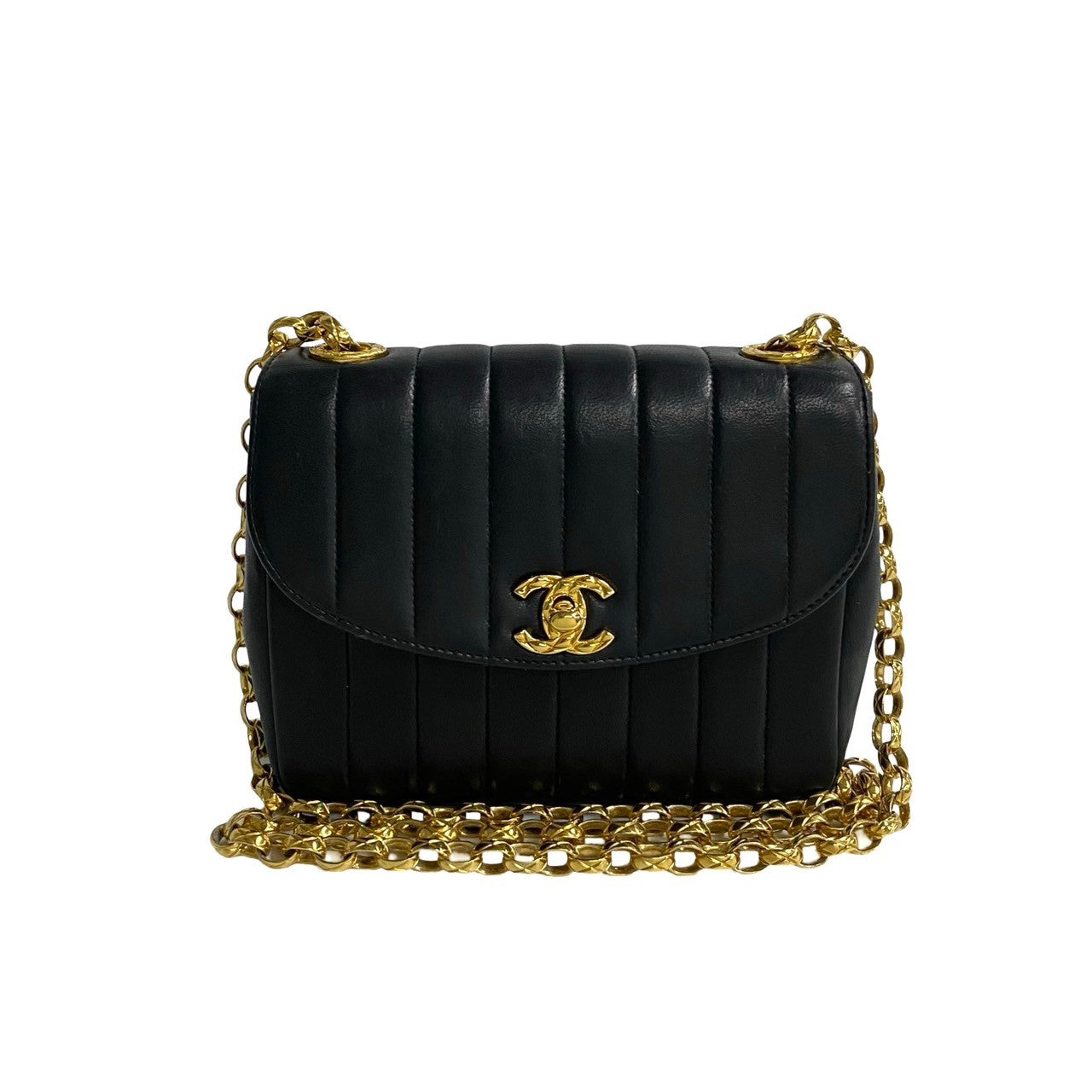 CHANEL Shoulder Bag lambskin black Mademoiselle