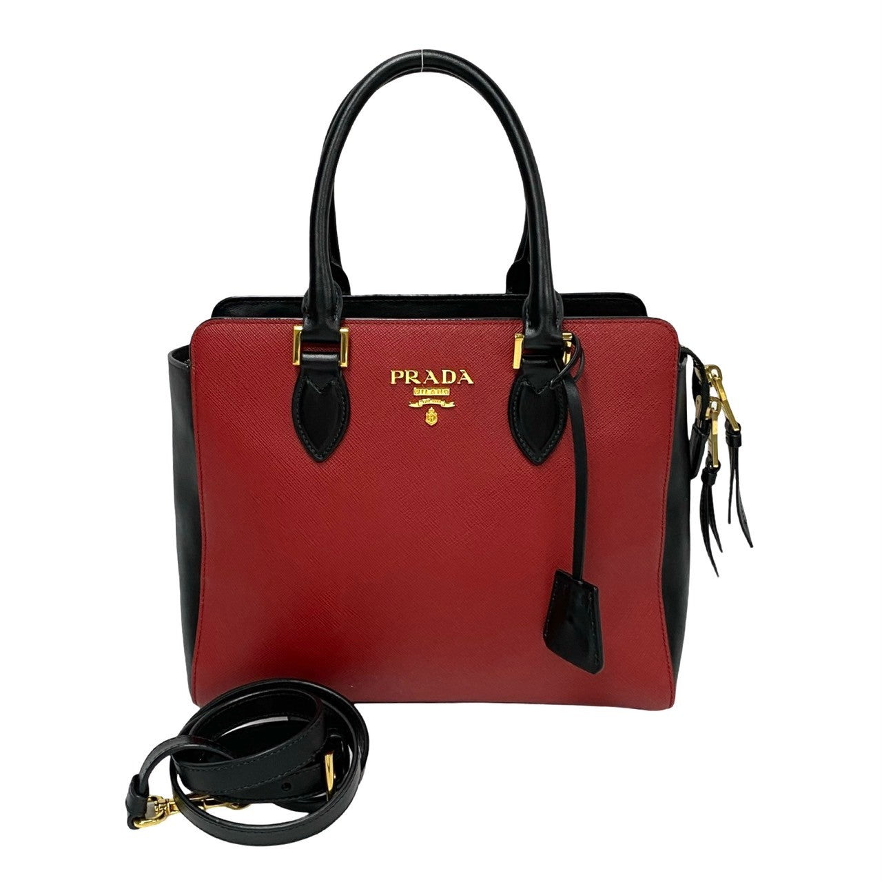 PRADA Shoulder Bag leather Red - Style 2