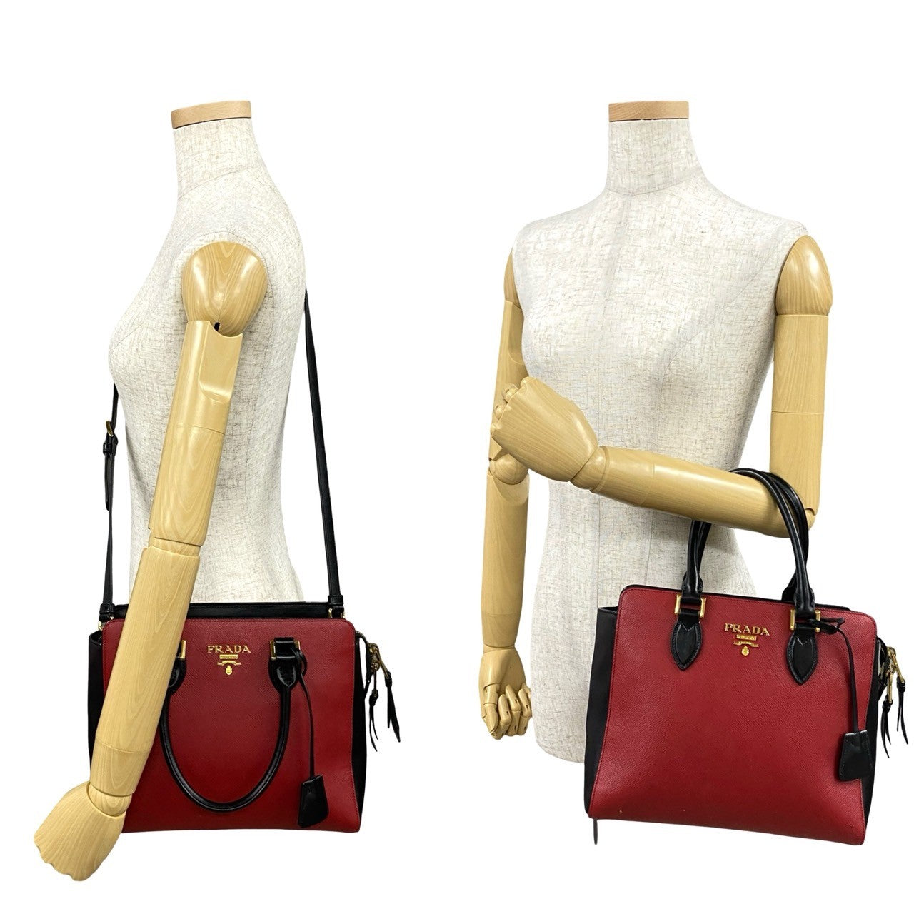 PRADA Shoulder Bag leather Red - Style 2