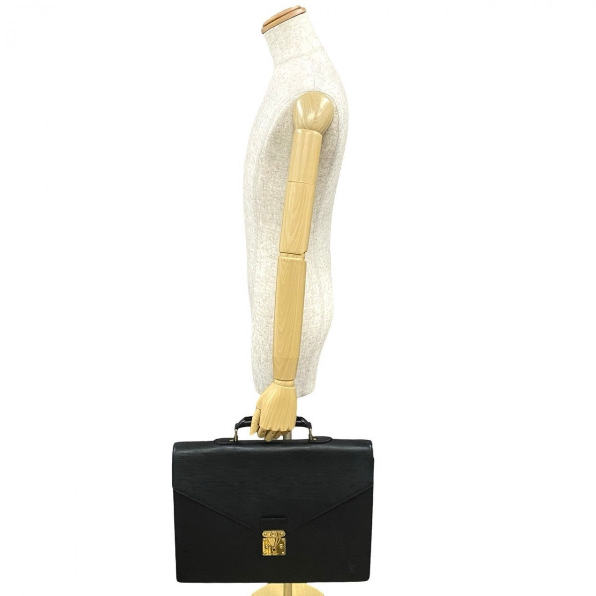 LOUIS VUITTON Business bag leather black Epi Serviette Ambassador