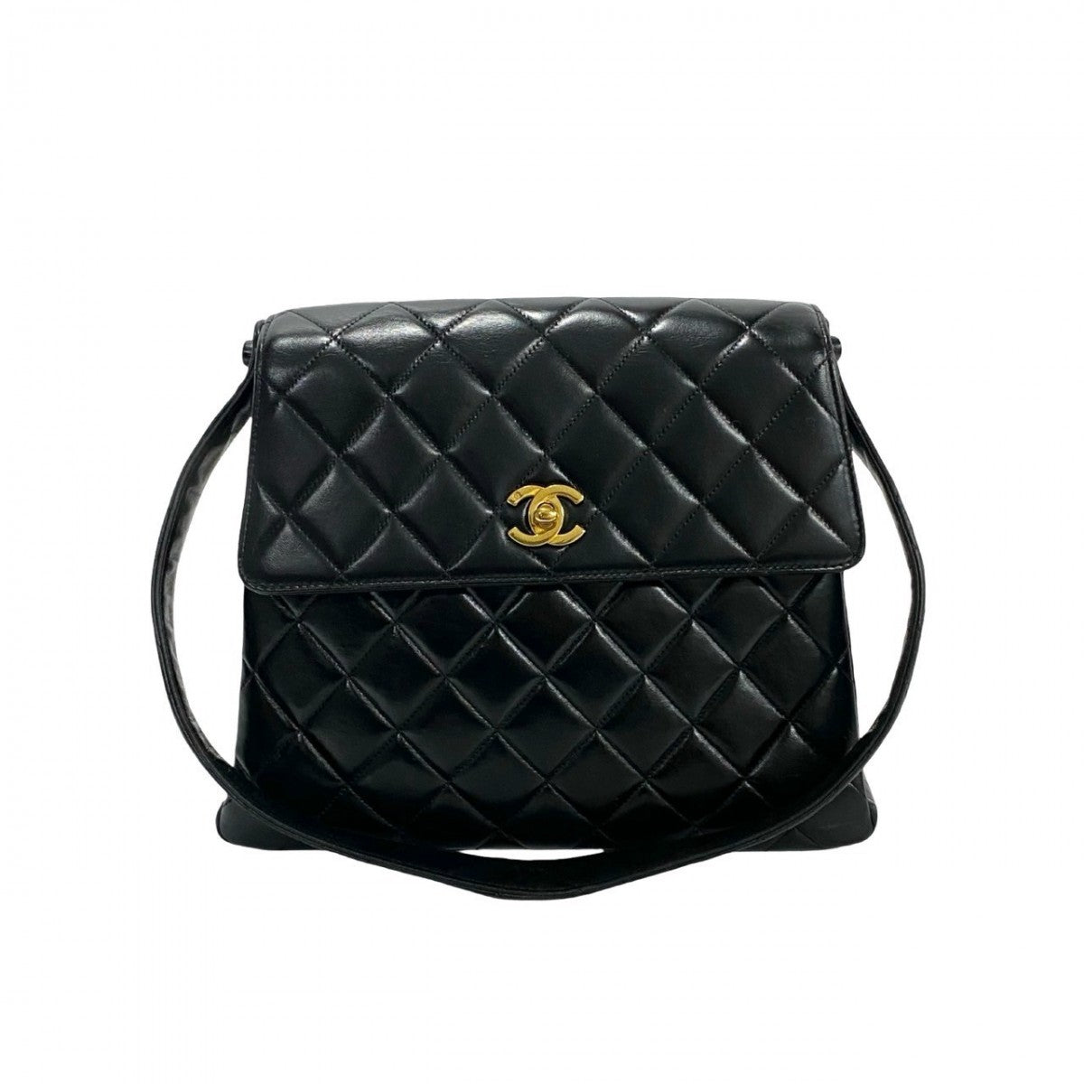 CHANEL Shoulder Bag lambskin black COCO Mark Matrasse Women