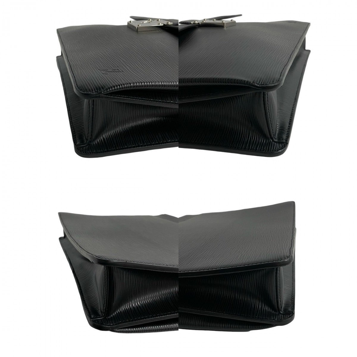 LOUIS VUITTON Business bag leather black Epi Laguito mens