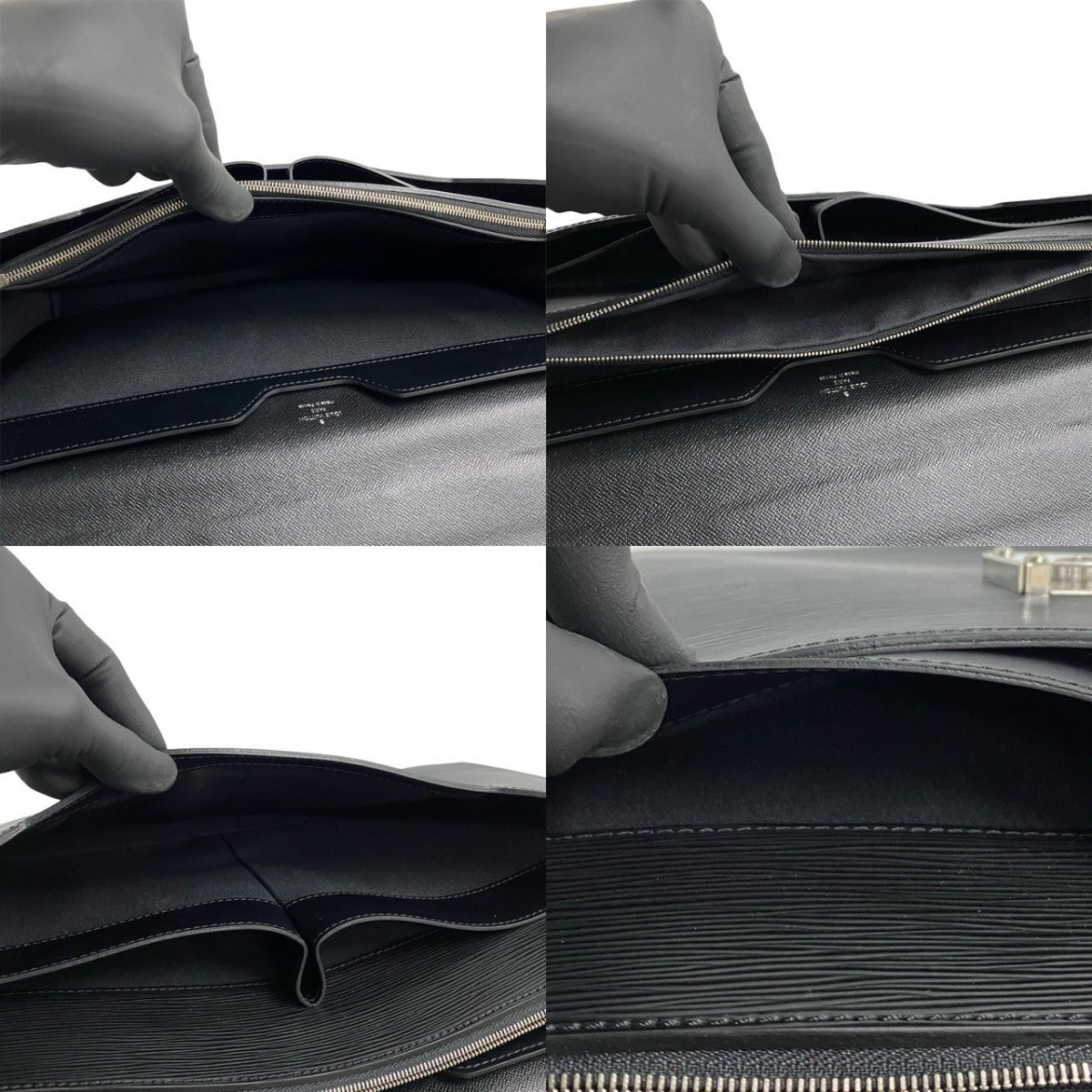 LOUIS VUITTON Business bag leather black Epi Laguito mens