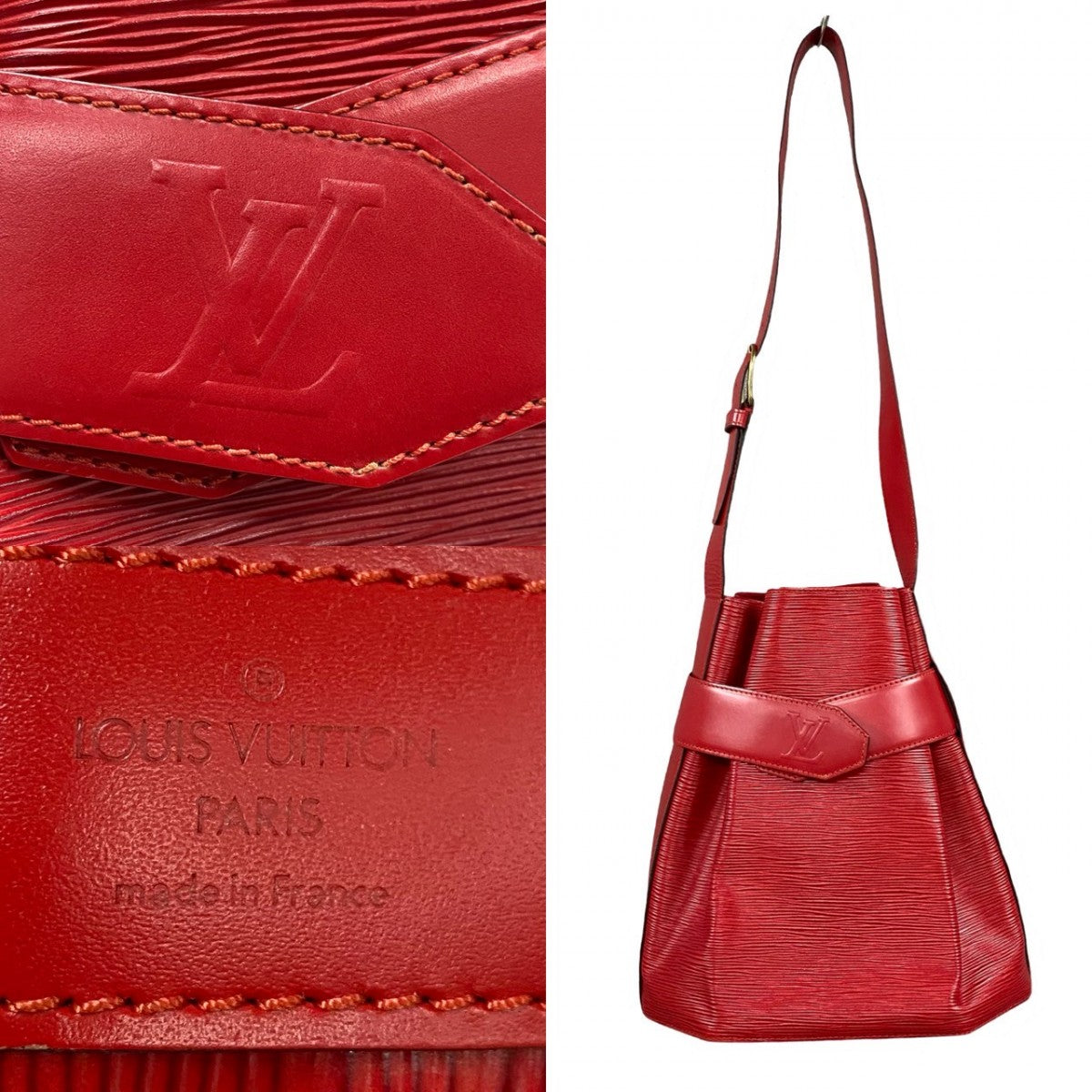 LOUIS VUITTON Shoulder Bag Epi Leather Red Epi Sac de Paul PM Women