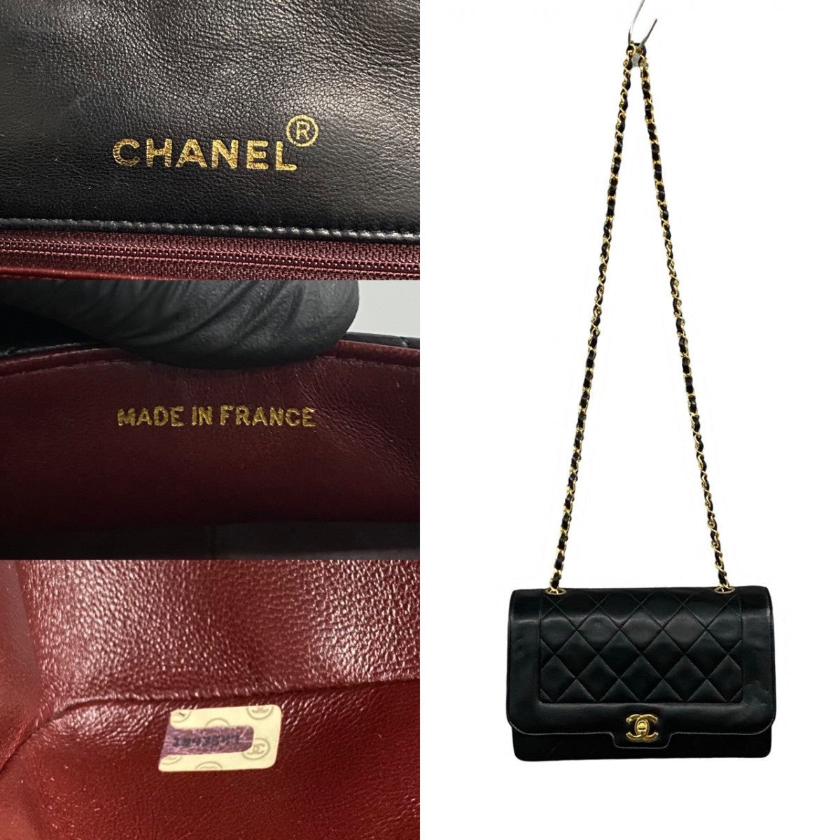 CHANEL Shoulder Bag lambskin black COCO Mark Matrasse Women