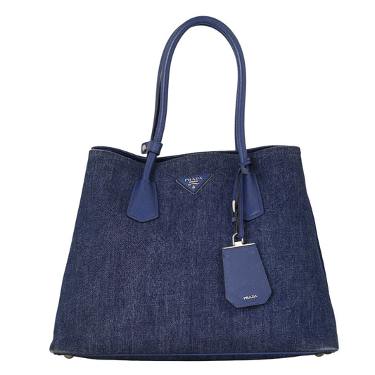 Prada Saffiano Denim Double Bag