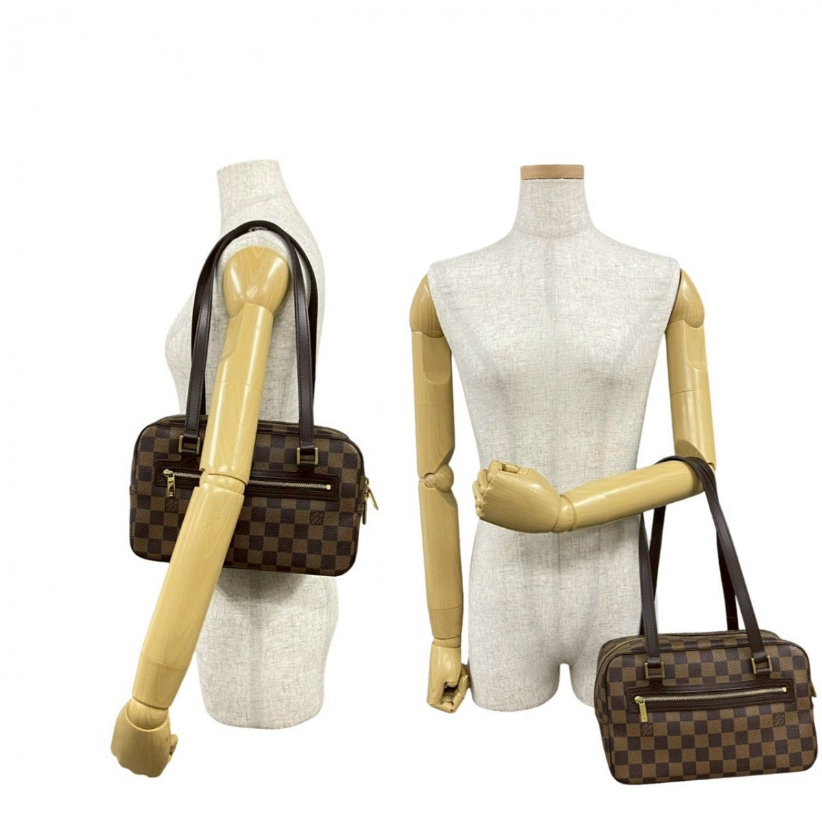 LOUIS VUITTON Shoulder Bag Leather, PVC Brown Damier SHITE MM Women