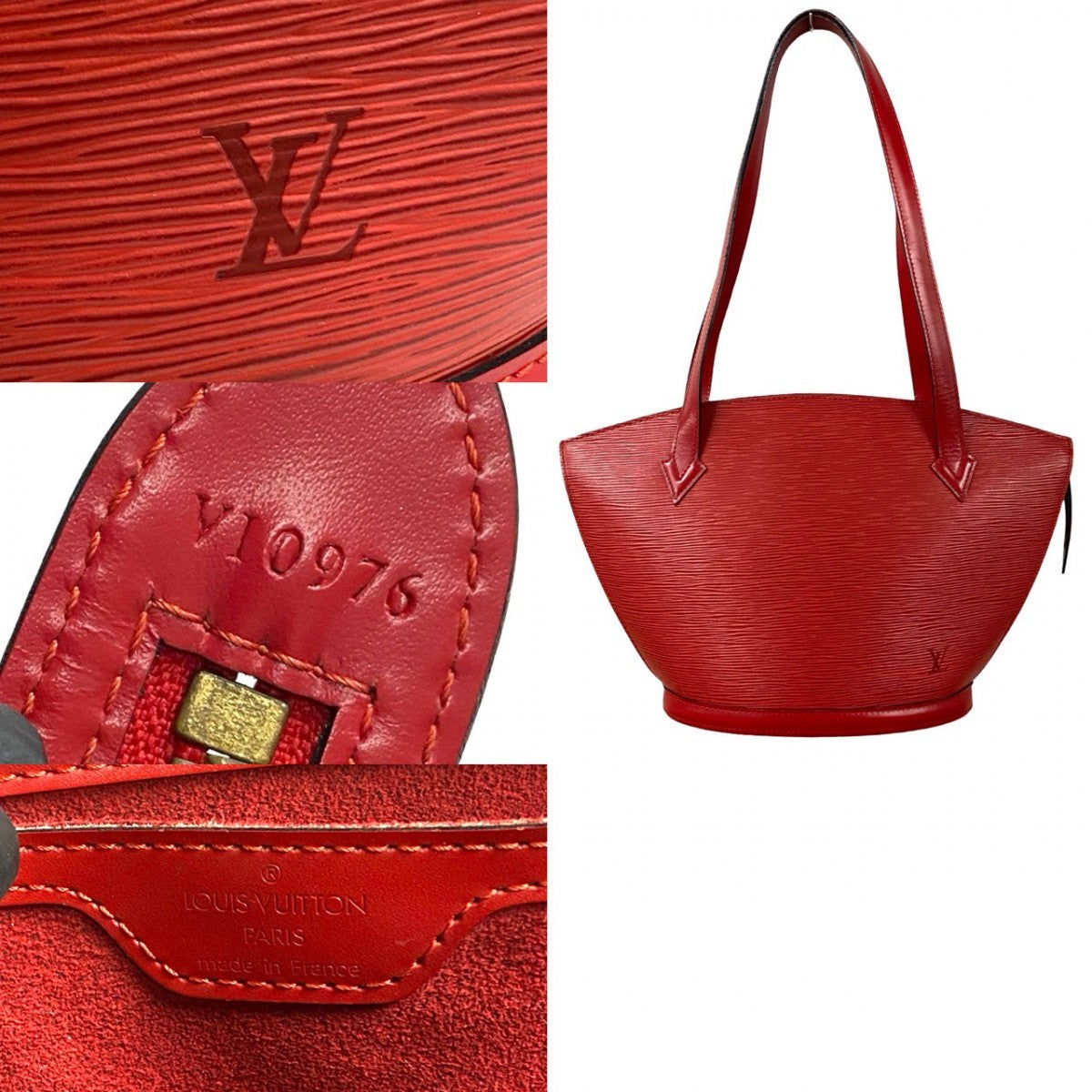 LOUIS VUITTON Tote Bag Epi Leather Red Epi Sunjack shopping Women