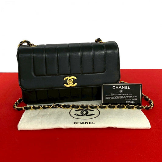 CHANEL Shoulder Bag lambskin black COCO Mark Mademoiselle Women