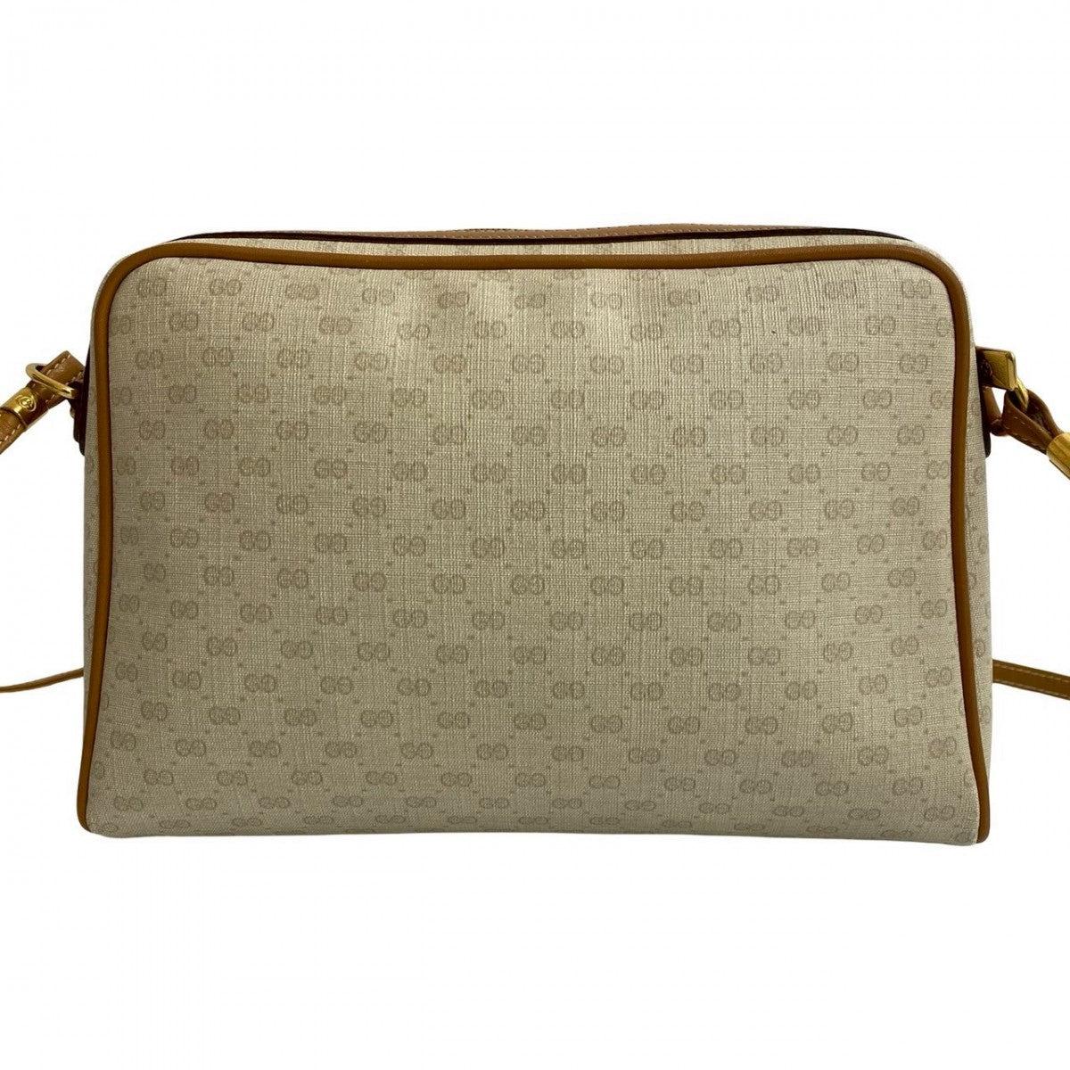 GUCCI Shoulder Bag Leather, PVC Brown Micro GG logo Women