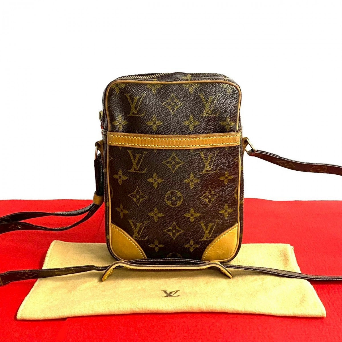 LOUIS VUITTON Shoulder Bag Leather, PVC Brown Monogram Danube mens(Unisex)