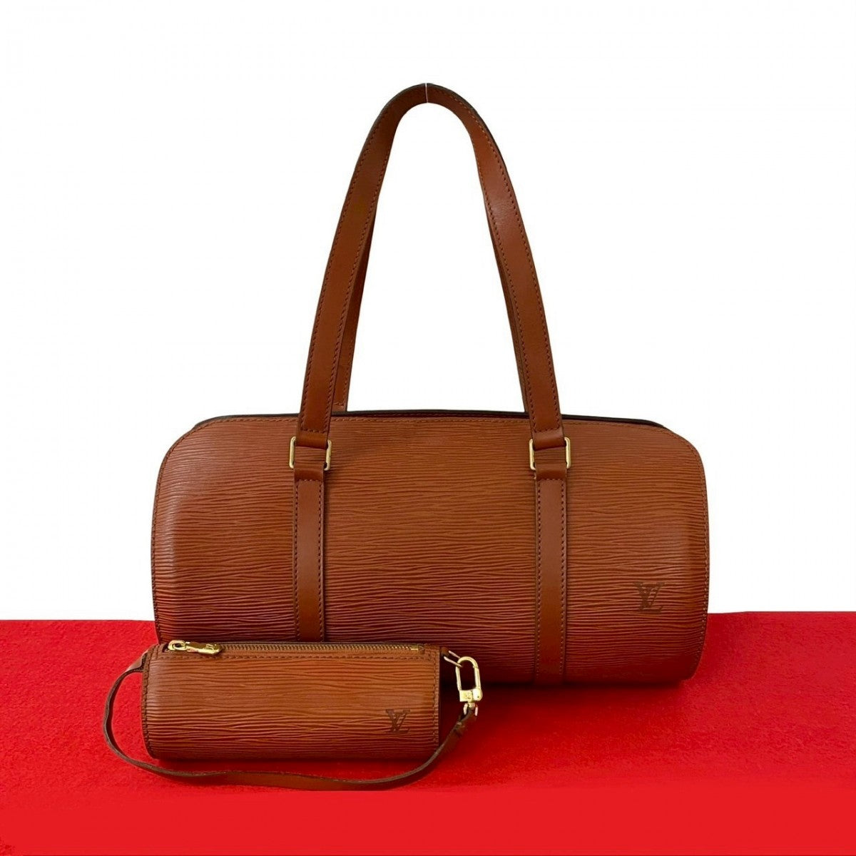 LOUIS VUITTON Handbag leather Brown Epi Suflo