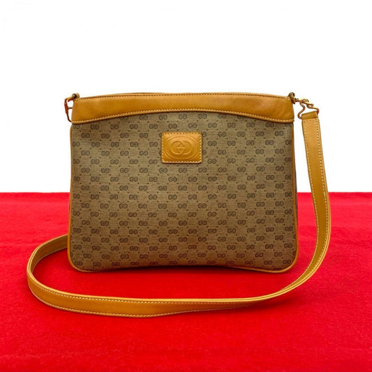 GUCCI Shoulder Bag leather Brown