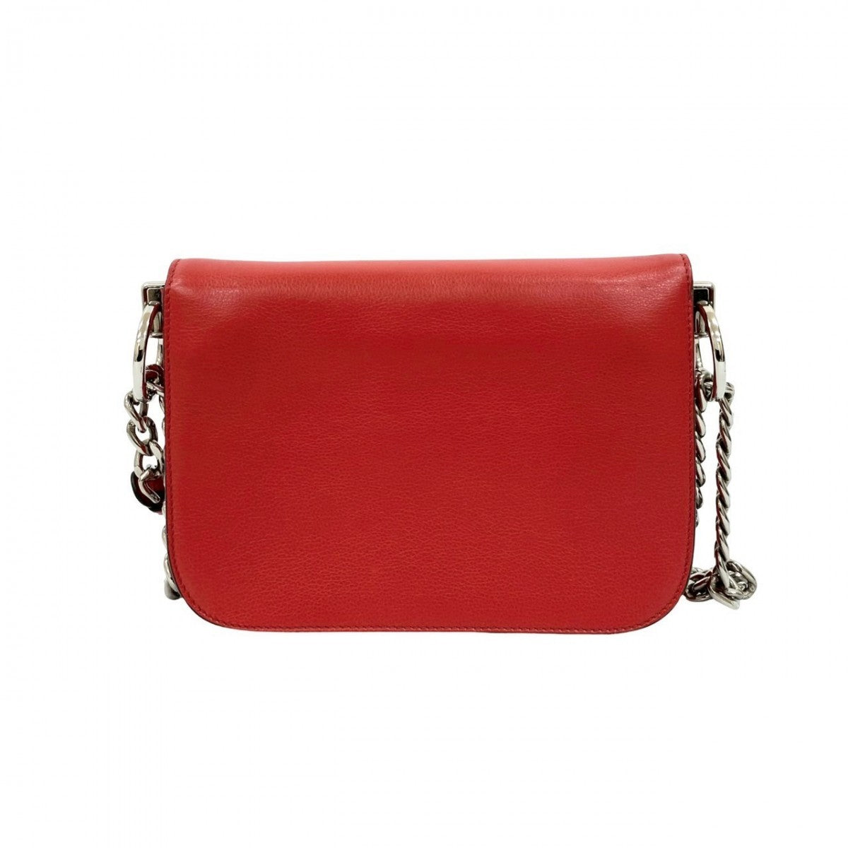 PRADA Shoulder Bag leather Red