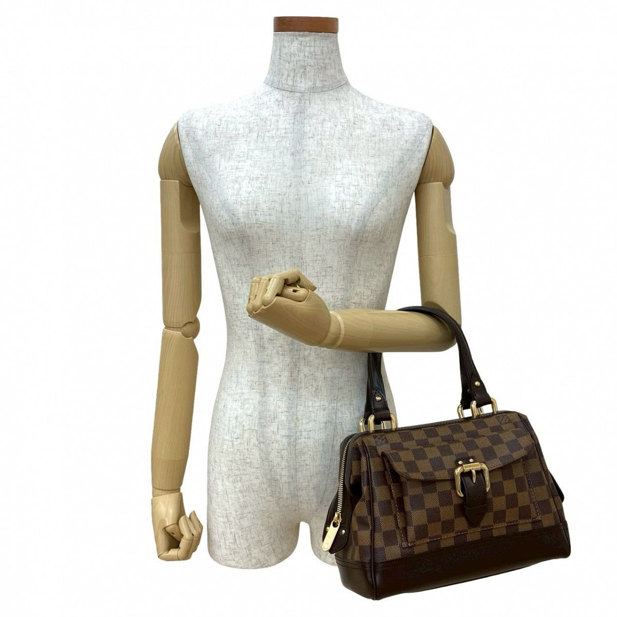 LOUIS VUITTON Handbag leather Brown Damier Knightsbridge