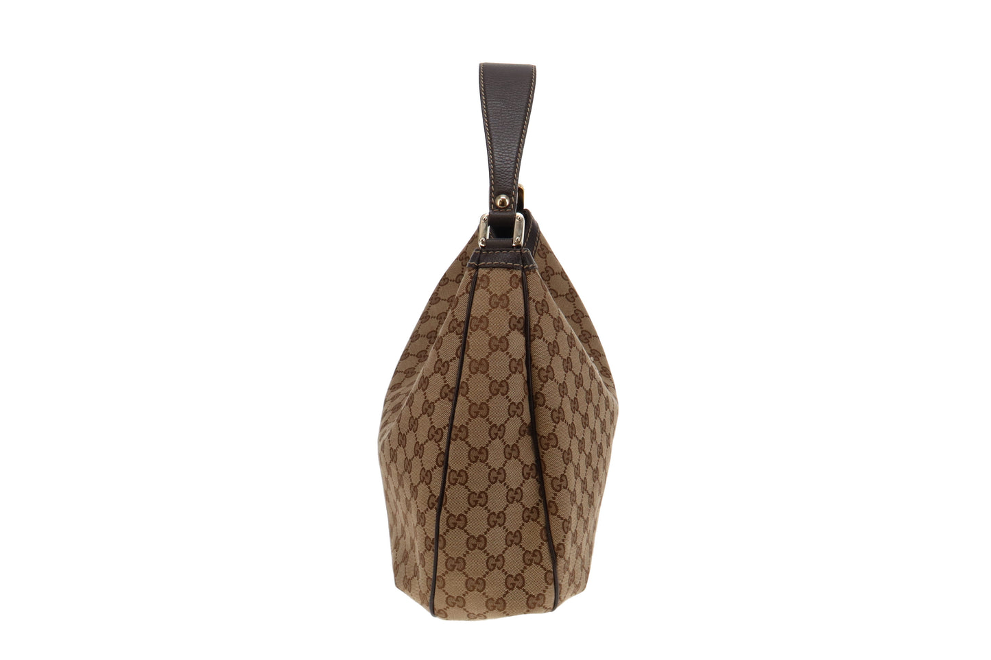 Gucci Brown Leather Canvas Shoulder Bag Style 3