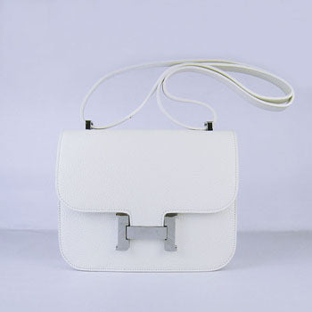 Luxury Hermes Constance Cowskin Leather Bag beige silver