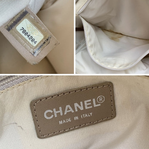 CHANEL Beige Nylon New Travel Line Tote Shoulder Bag 2000S