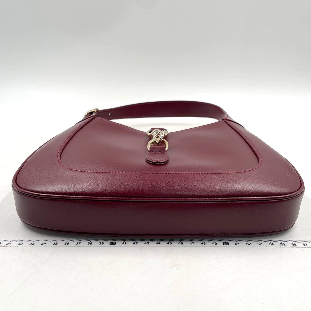 Gucci Jackie 1961 Small Ancora Red Burgundy Leather Shoulder Bag Clasp