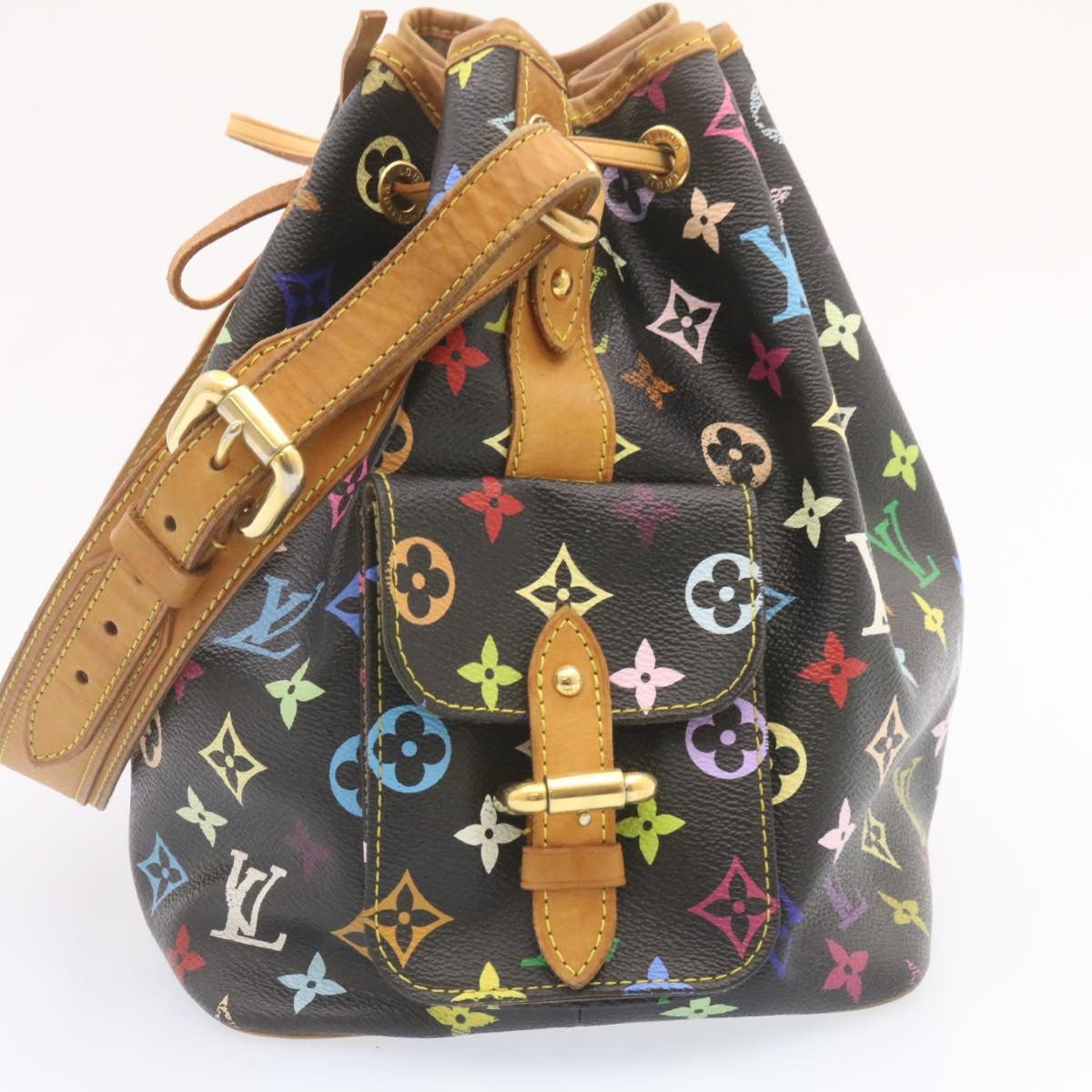 LOUIS VUITTON Monogram Multicolor Noe Shoulder Bag Black M42230 LV 25728A