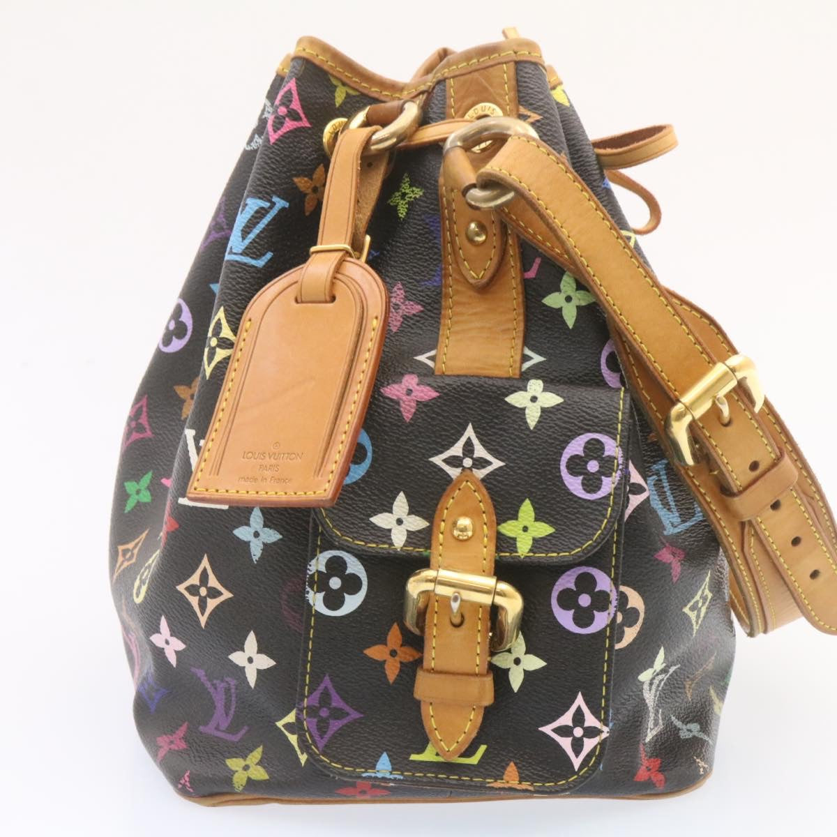 LOUIS VUITTON Monogram Multicolor Noe Shoulder Bag Black M42230 LV 25728A