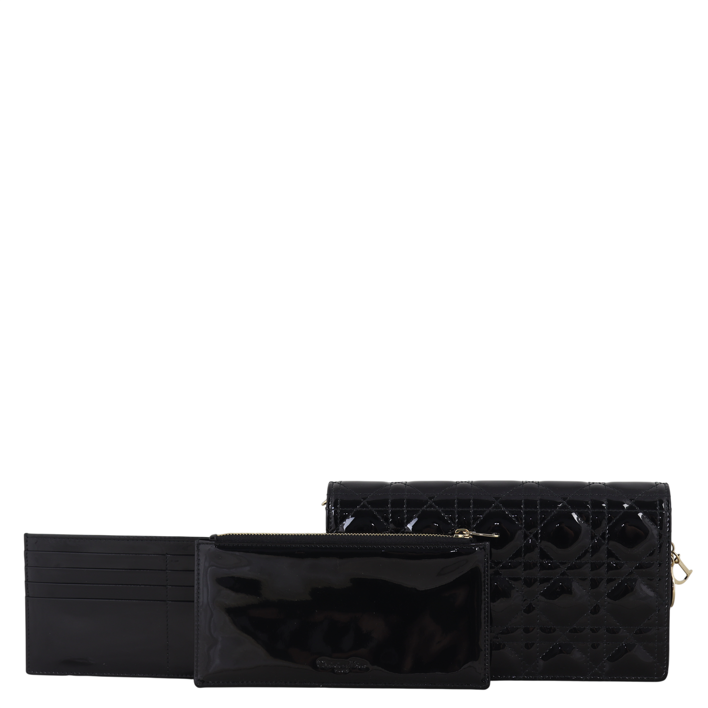 Dior Lady Dior Patent Cannage Pouch