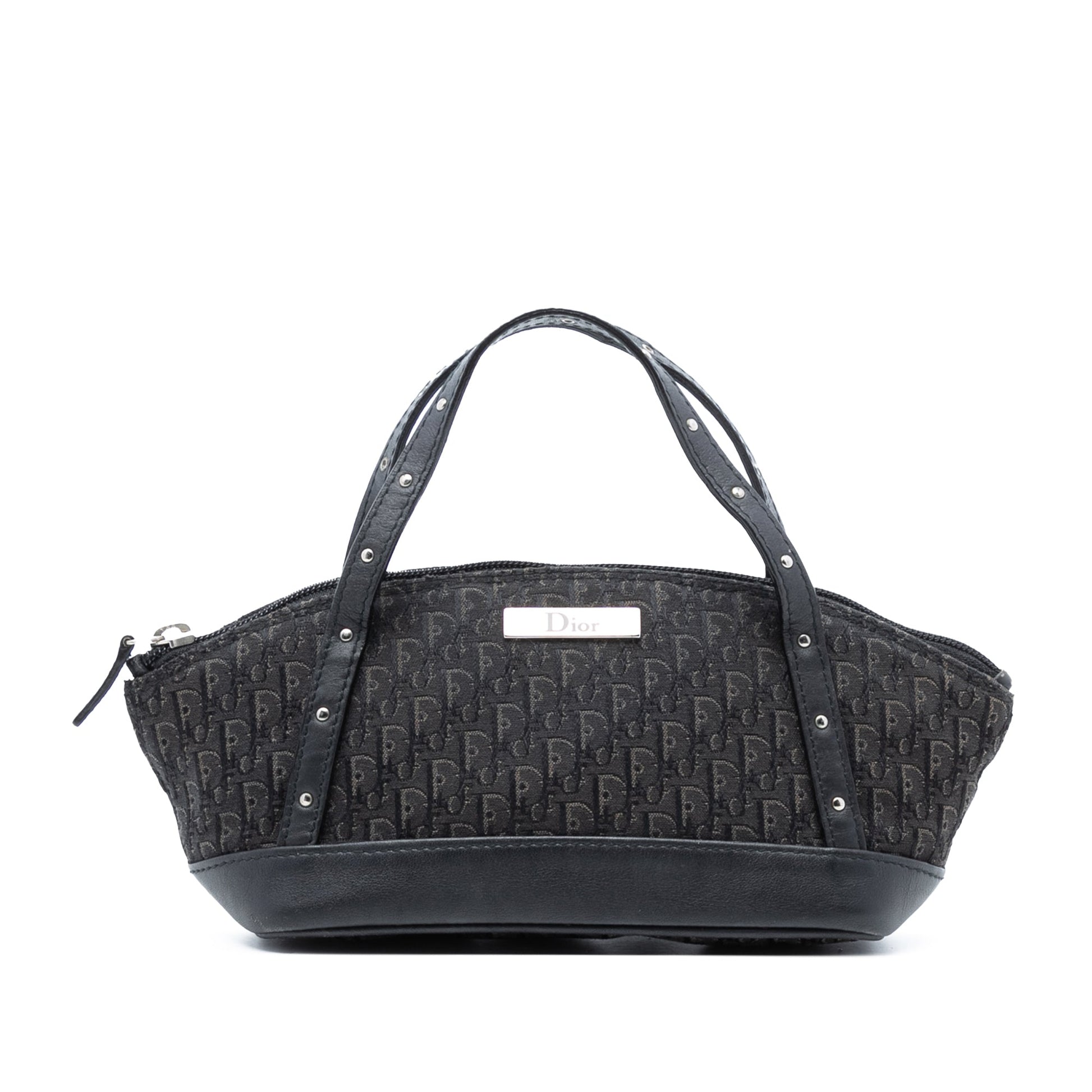 Black Dior Mini Diorissimo Trotter Canvas Street Chic Handbag