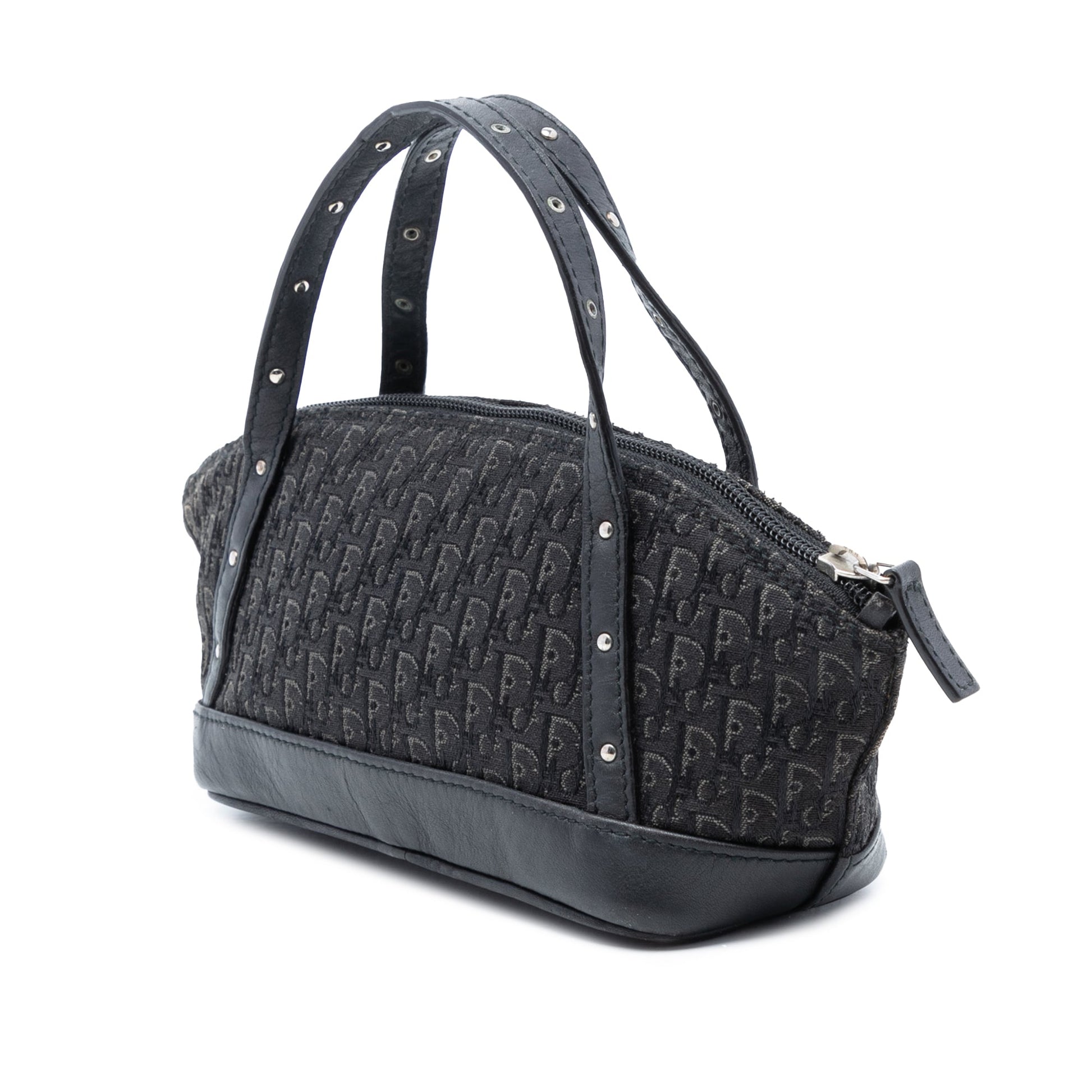 Black Dior Mini Diorissimo Trotter Canvas Street Chic Handbag