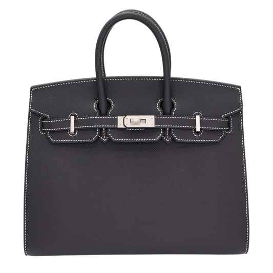 Hermes25cm Birkin Sellier HSS Black Epsom leather Brushed Palladium Hardware