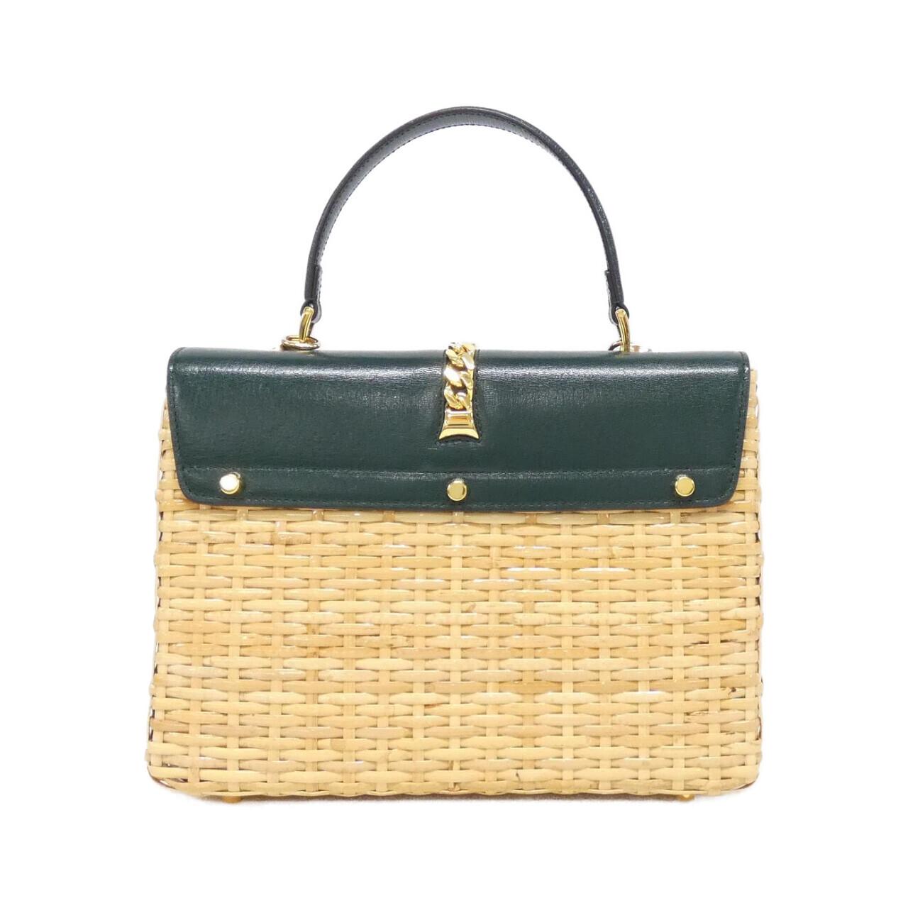 Gucci SYLVIE Wicker Leather Bag