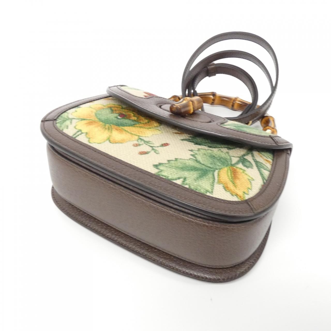 Gucci BAMBOO 1947 Canvas Leather Bag