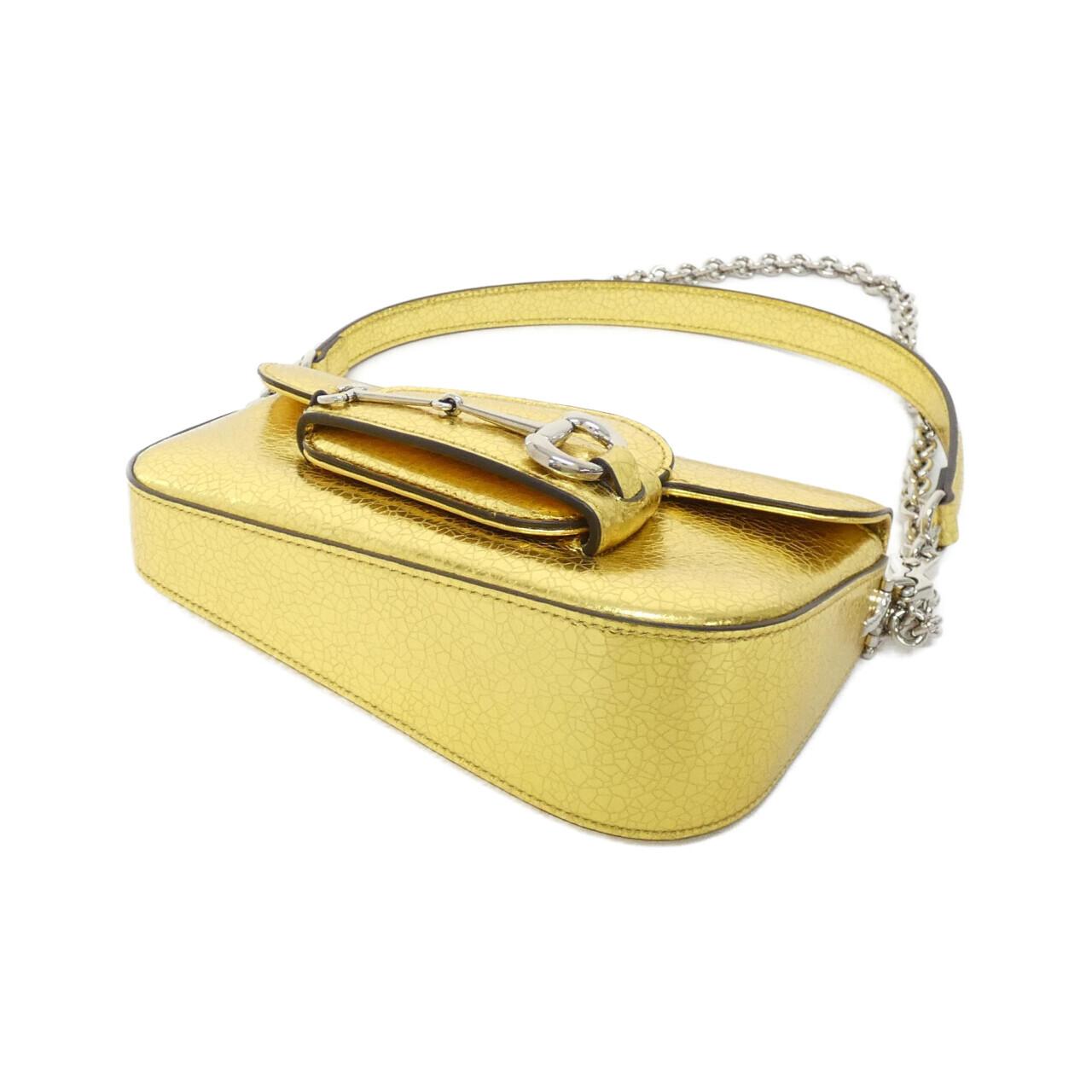 Gucci HORSEBIT 1955 Cracked Leather Shoulder Bag