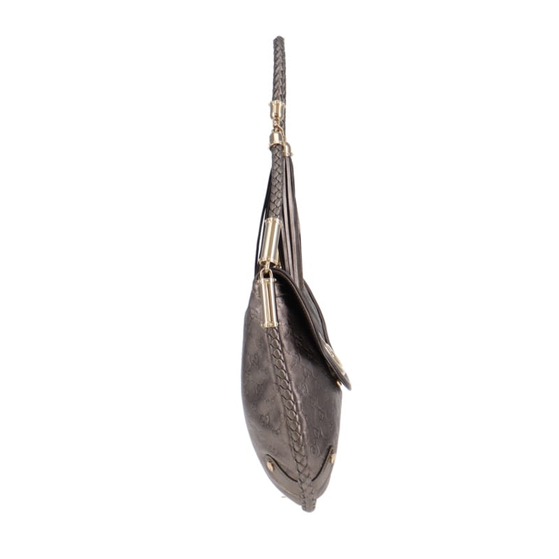 Gucci Grey Leather Metallic Shoulder Bag
