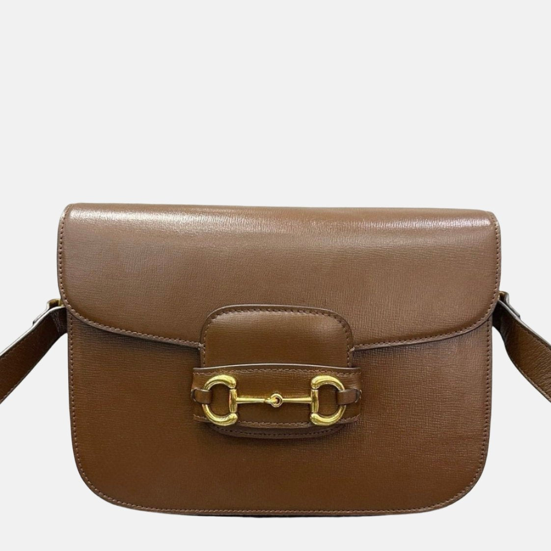 Gucci 1955 Horsebit Shoulder Bag Caramel Brown Small Leather