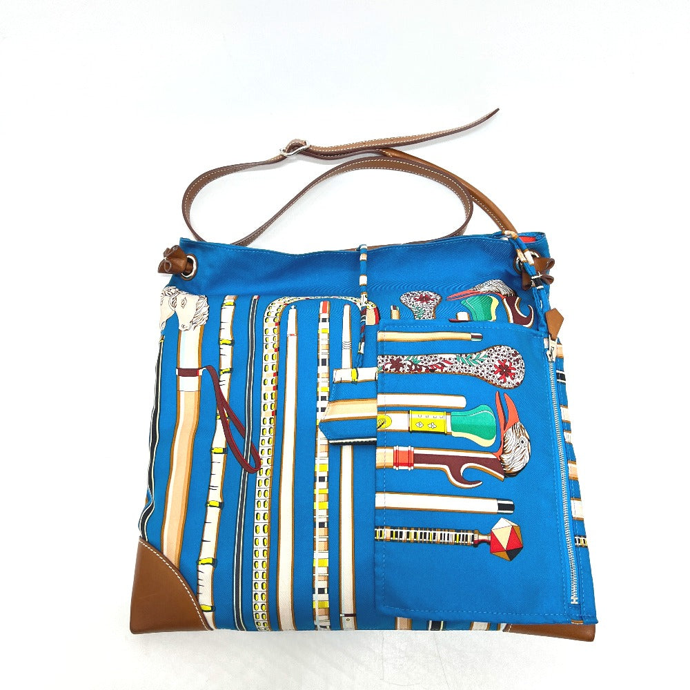 HERMES Shoulder Bag Silk, Leather blue Silky City PM