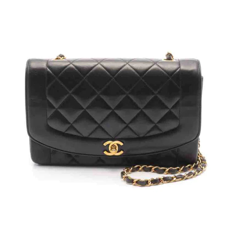 Chanel Black Diana Flap Bag Black Lambskin
