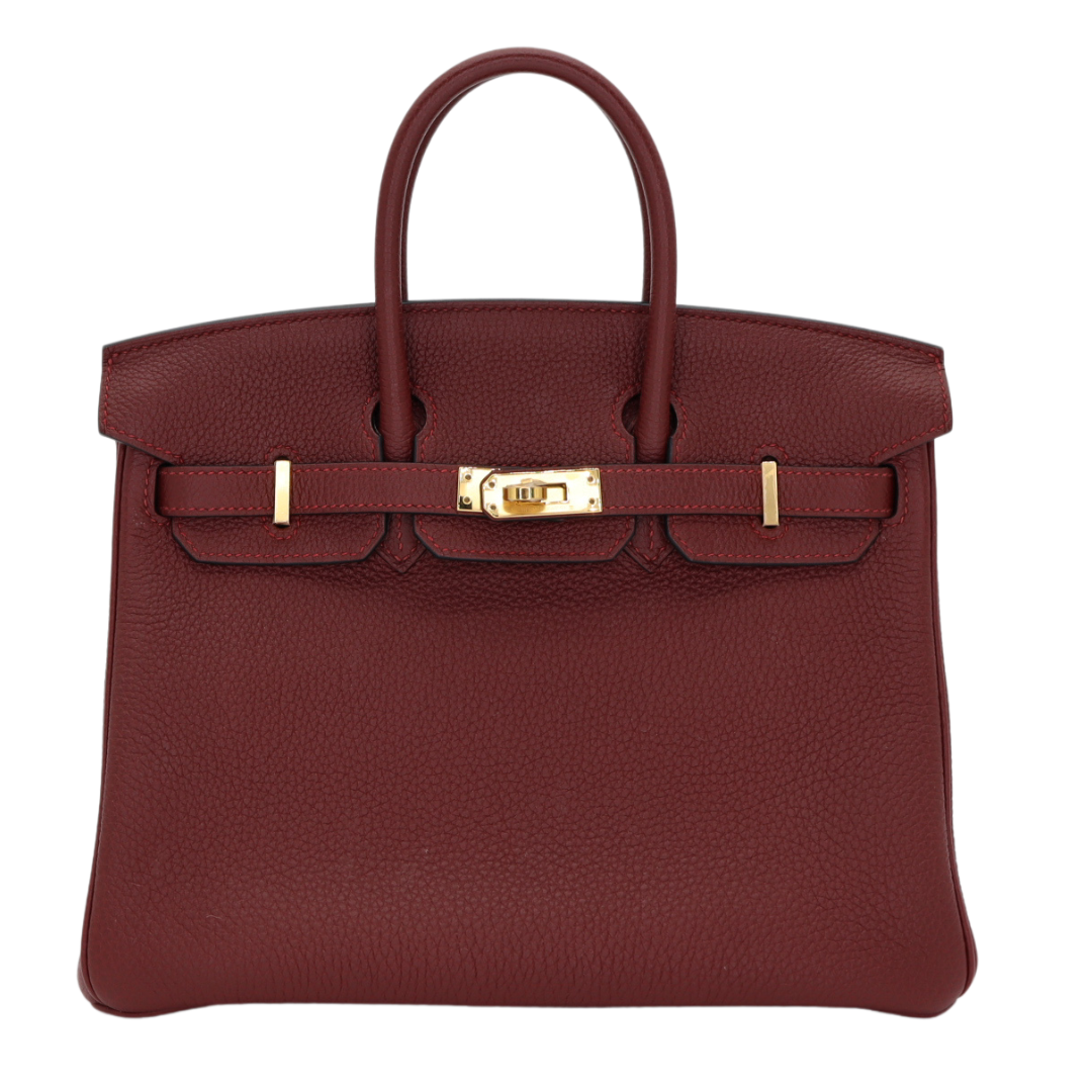 Hermes25cm Birkin Rouge H Togo Leather Gold Hardware