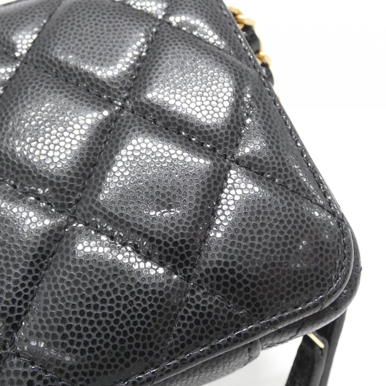 Chanel Caviar Skin Chain Clutch