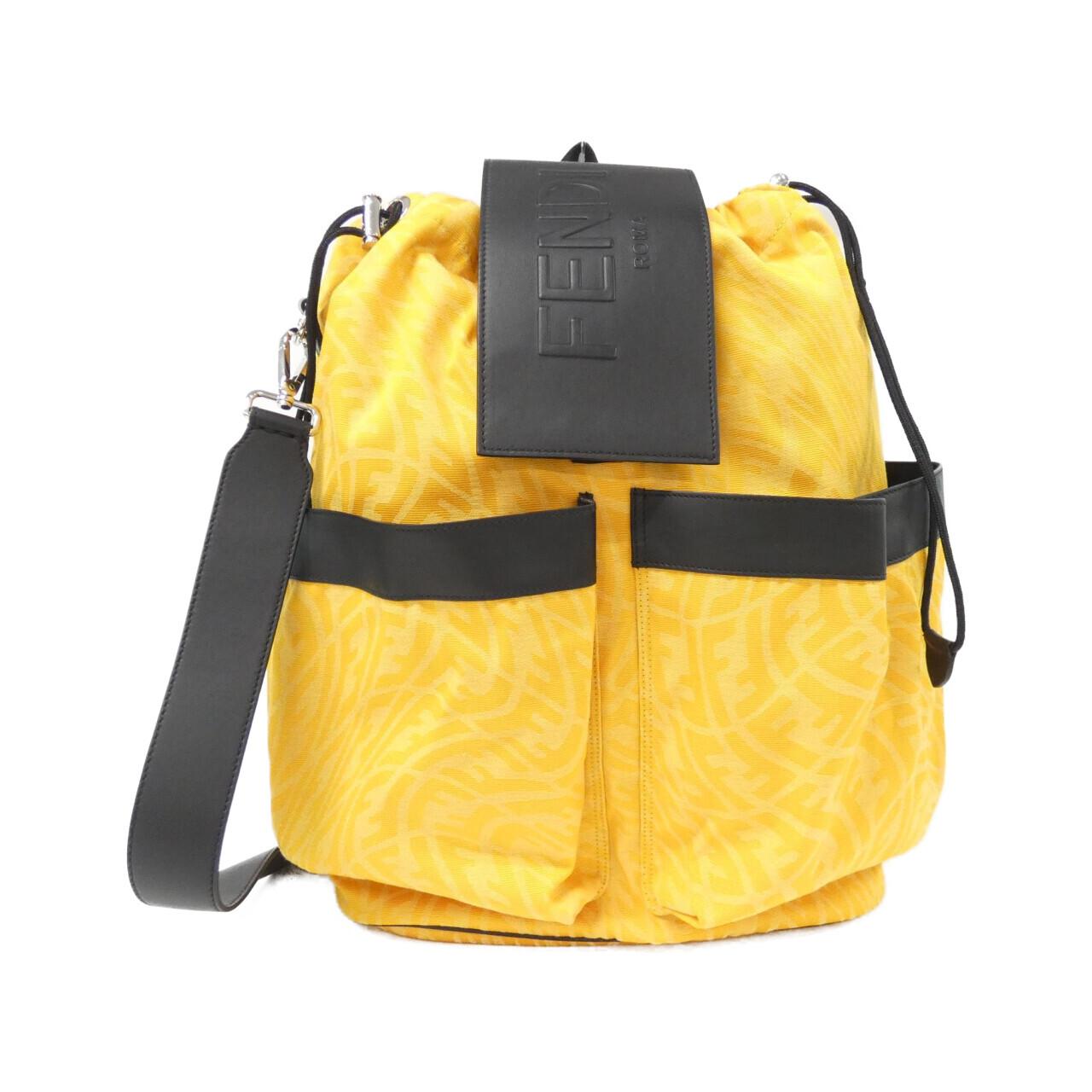 Fendi Strike Large Canvas Leather Backpack