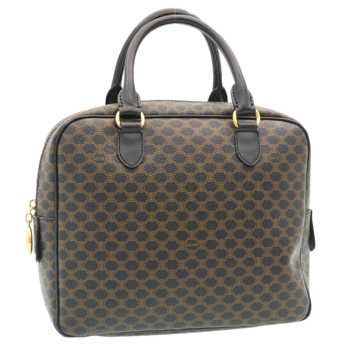 Luxury CELINE Macadam Canvas Hand Bag Black 27154