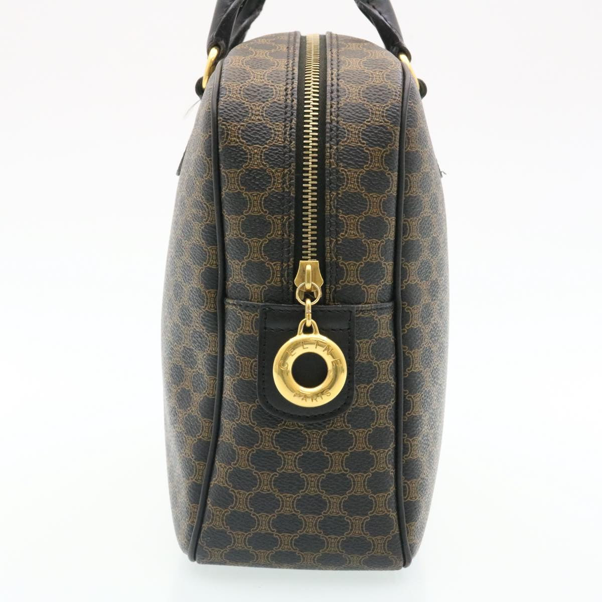 Luxury CELINE Macadam Canvas Hand Bag Black 27154