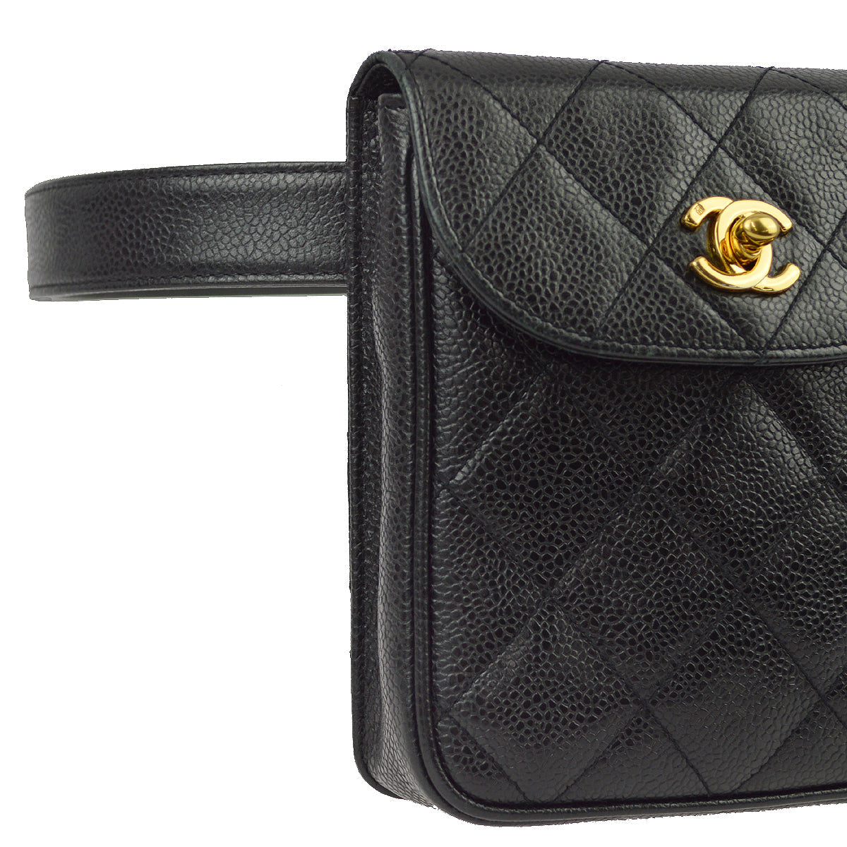 Chanel Black Caviar Belt Bum Bag 75 30