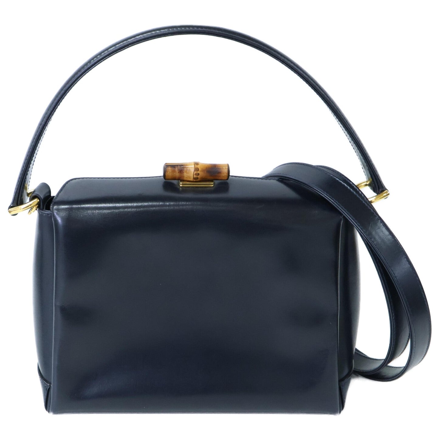 Gucci Bamboo Turn Lock Leather 2way Shoulder Bag