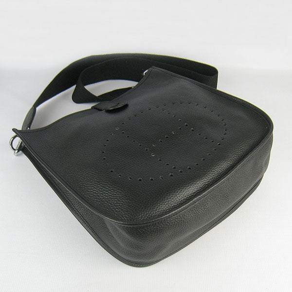 Luxury Hermes Evelyne I handbag black silver