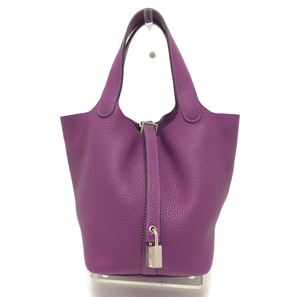 HERMES Handbag leather purple Picotan Lock PM